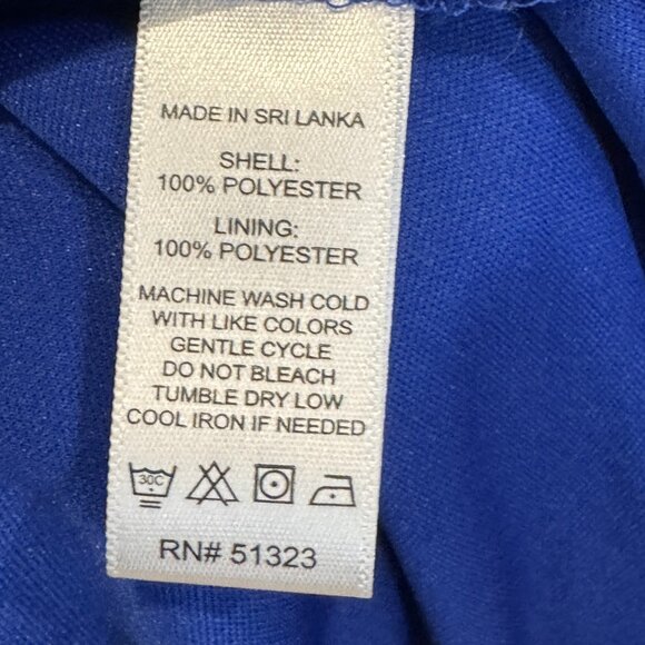 CeCe XL Royal Blue Clip-Dot Ruffle-Sleeve GUC Tie Hem Lined Body Work 2 Weekend - Picture 6 of 7